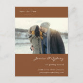 ミニマルモダンリストSienna Brown写真保存日時 ポストカード (正面)