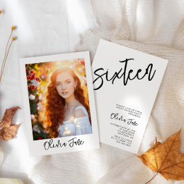 ミニマルモダンリストSweet 16フォト招待状 招待状