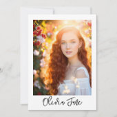 ミニマルモダンリストSweet 16フォト招待状 招待状 (正面)