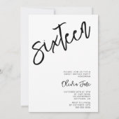 ミニマルモダンリストSweet 16フォト招待状 招待状 (裏面)