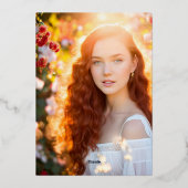 ミニマルモダンリストSweet 16フォト招待状 箔招待状 (裏面)