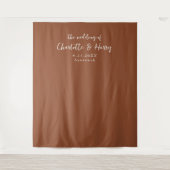 ミニマルモダンリストTerracotta Bohoフォトバックグラウンド タペストリー (正面)