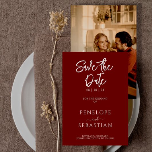 ミニマルモダンリストTerracotta Boho結婚 Photo's セーブザデート