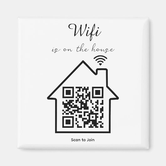 ミニマルモダンリストWiFi QRコード マグネット (正面)