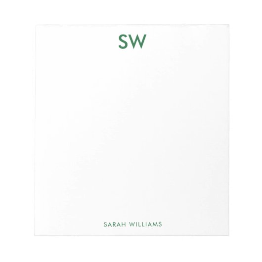 ミニマルモダンリスモノグラムのト文房具 ノートパッド (正面)