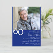 ミニマルモダンリス王室のトブルー60誕生日 招待状 (スタンド正面)