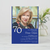 ミニマルモダンリス王室のトブルー70誕生日 招待状 (スタンド正面)