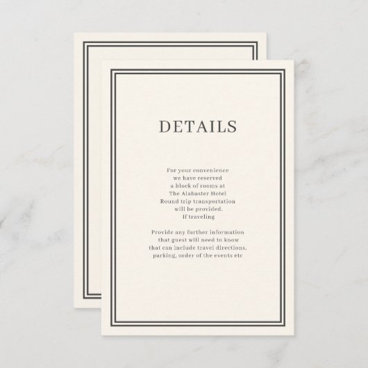 ミニマルモダンリズムのクリームのエンクロージャカード エンクロージャーカード (正面/裏面)