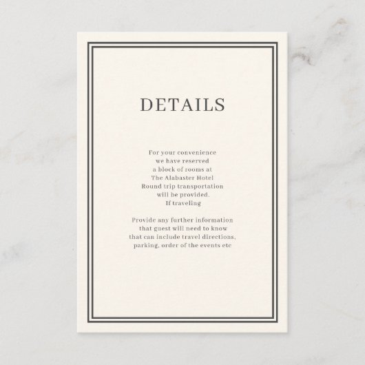 ミニマルモダンリズムのクリームのエンクロージャカード エンクロージャーカード (正面)