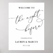 ミニマルモダンリハーサルディナーウェルカムサイン ポスター (正面)