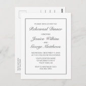 ミニマルモダンリハーサルディナー招待状 ポストカード (正面/裏面)