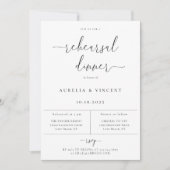 ミニマルモダンリハーサルディナー招待状 案内状 (正面)