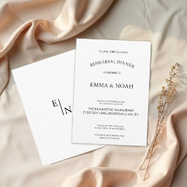 ミニマルモダンリハーサルディナー 招待状