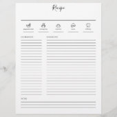 ミニマルモダンレシピクックブックシートページ (裏面)