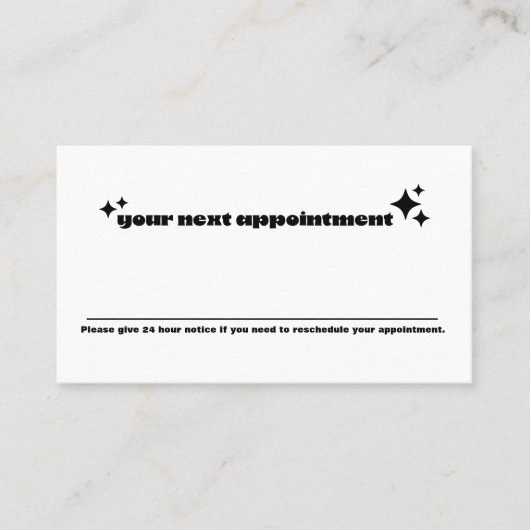ミニマルモダンレトロアポイントメントアラーム 予約カード (正面)