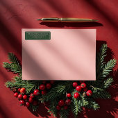 ミニマルモダンレトログリーン&ピンク波線ファミリー ラベル