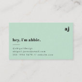 ミニマルモダンレトロミントグスタイリッシュリーン 名刺 (裏面)