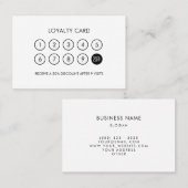 ミニマルモダンロイヤリティ割引白黒 ロイヤリティカード (正面/裏面)