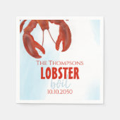 ミニマルモダンロブスターボイルシーフード スタンダードカクテルナプキン (正面)