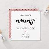 ミニマルモダン主義とナニーおばあちゃんの母の日 カード (正面/裏面インサイチュ)