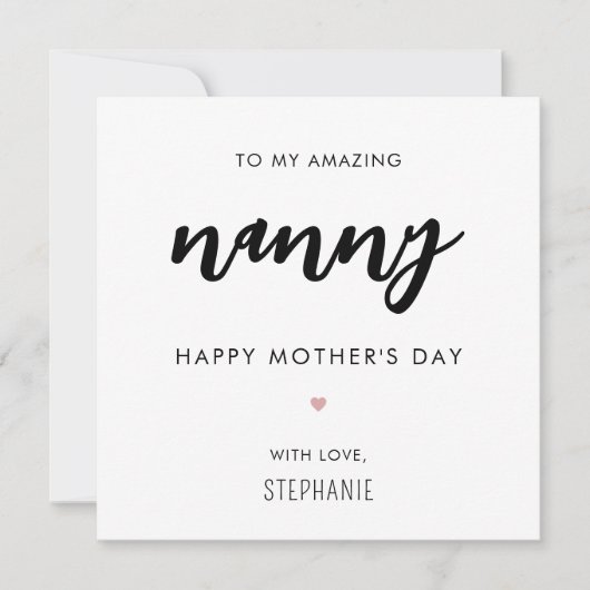 ミニマルモダン主義とナニーおばあちゃんの母の日 カード (正面)