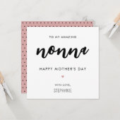 ミニマルモダン主義とノンナおばあちゃんの母の日 カード (正面/裏面インサイチュ)