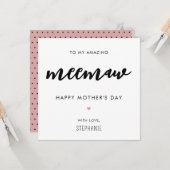 ミニマルモダン主義とミートマウおばあちゃんの母の日 カード (正面/裏面インサイチュ)