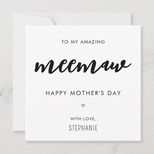 ミニマルモダン主義とミートマウおばあちゃんの母の日 カード (正面)