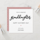 ミニマルモダン主義と孫娘の母の日 カード (正面/裏面インサイチュ)