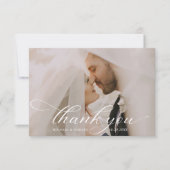 ミニマルモダン主義のエレガントな結婚式の写真 サンキューカード (正面)