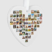 ミニマルモダン主義のハート型フォトコラージュ オーナメント (正面)