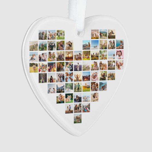 ミニマルモダン主義のハート型フォトコラージュ オーナメント (正面)