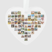 ミニマルモダン主義のハート型フォトコラージュ オーナメント (裏面)