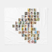 ミニマルモダン主義のハート型フォトコラージュ フリースブランケット (正面(横))