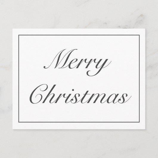 ミニマルモダン主義のホワイトメリークリスマスグリーティング 案内ポストカード (正面)