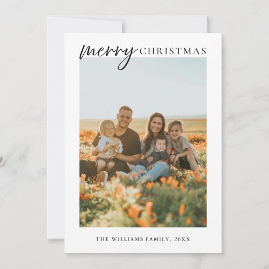 ミニマルモダン主義のメリークリスマスフォト シーズンカード (正面)