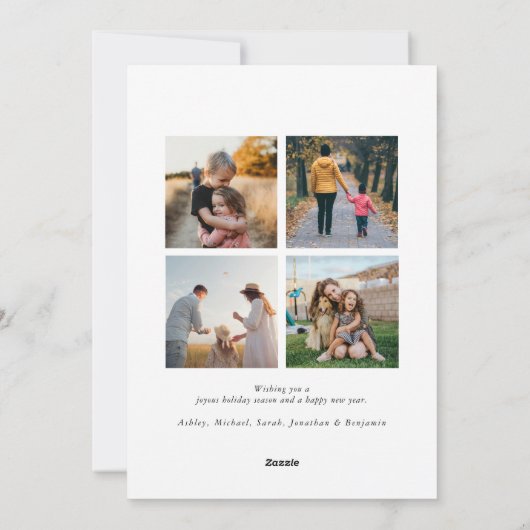 ミニマルモダン主義のメリークリスマスフォト シーズンカード (裏面)