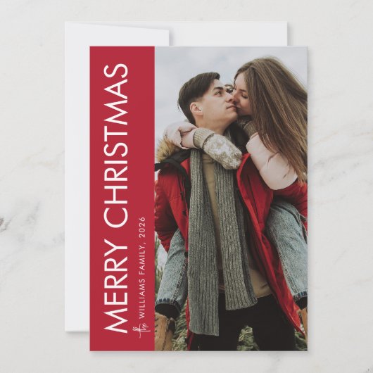 ミニマルモダン主義のメリークリスマスフォト シーズンカード (正面)