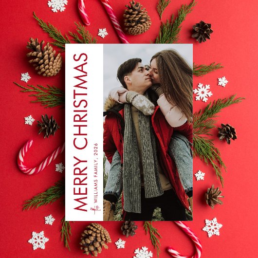 ミニマルモダン主義のメリークリスマスフォト シーズンカード