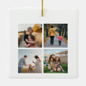 ミニマルモダン主義のメリークリスマスフォト セラミックオーナメント (裏面)