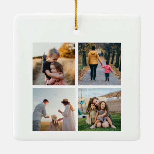 ミニマルモダン主義のメリークリスマスフォト セラミックオーナメント (裏面)