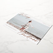 ミニマルモダン主義のメリークリスマスフォト 箔シーズンカード (回転した状態)