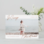 ミニマルモダン主義のメリークリスマスフォト 箔シーズンカード (立ち正面)