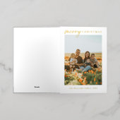 ミニマルモダン主義のメリークリスマスフォト 箔シーズンカード (外側レイダウン)