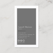 ミニマルモダン主義の俳優モデルのソーシャルメディア 名刺 (裏面)