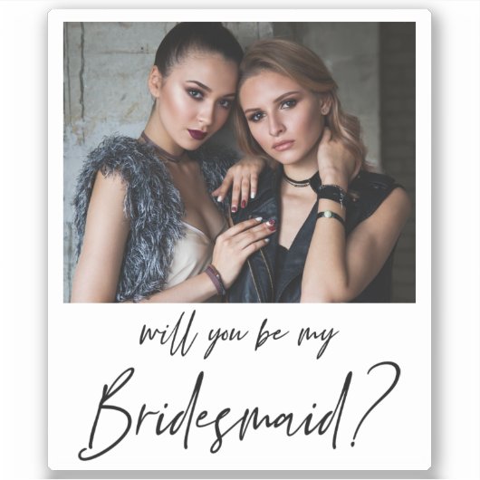 ミニマルモダン主義の写真の花嫁の提案 シール (正面)