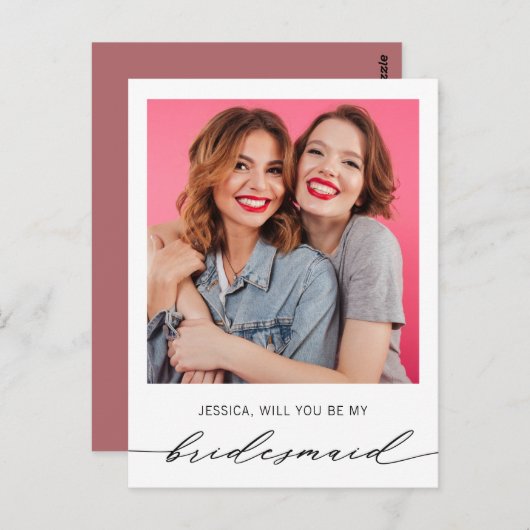 ミニマルモダン主義の写真の花嫁の提案 ポストカード (正面/裏面)