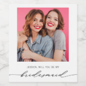 ミニマルモダン主義の写真の花嫁の提案 ワインラベル (シングルラベル)