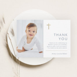 ミニマルモダン主義の写真バプテスマ サンキューカード