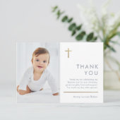 ミニマルモダン主義の写真バプテスマ サンキューカード (スタンド正面)